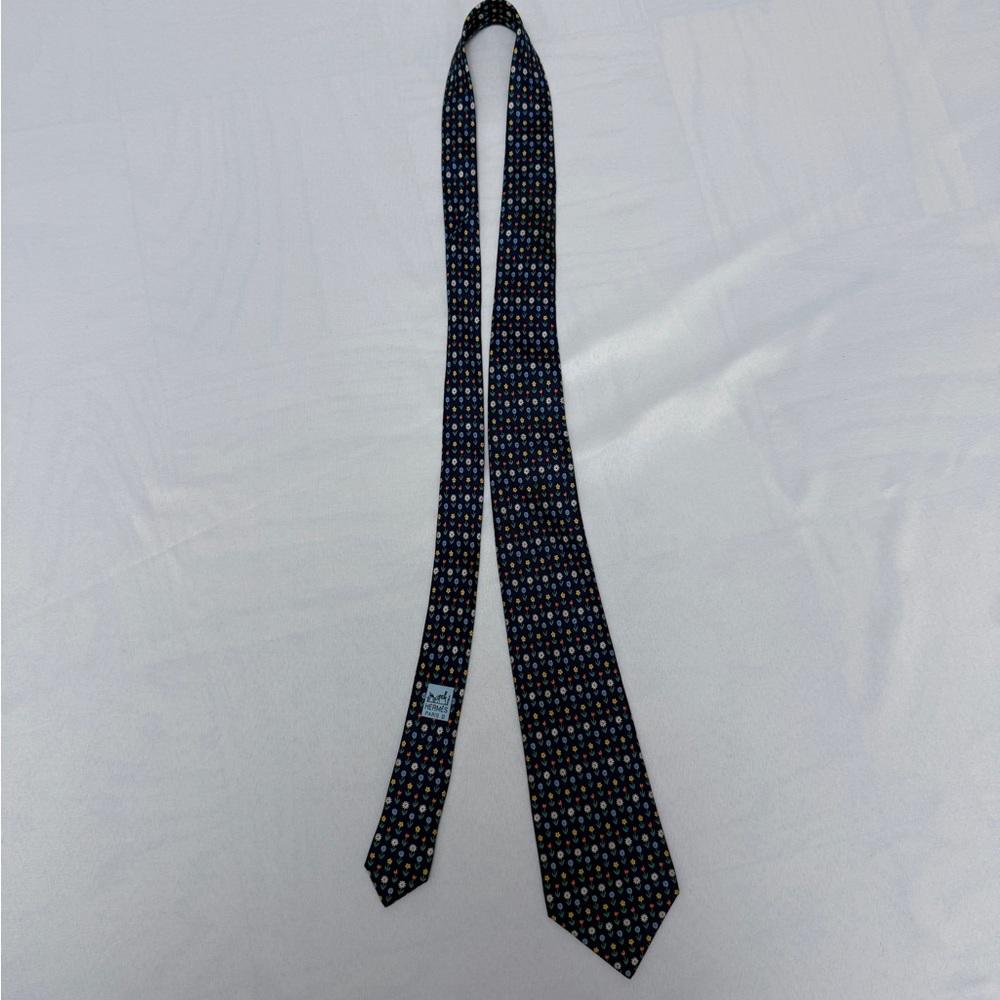 Hermes Multicolor Patterned Tie - image 1